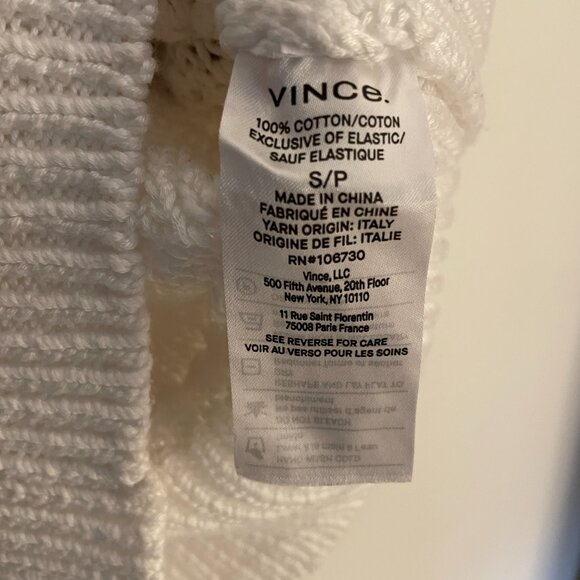 Vince Cropped Cotton Sweater Vest, Size S, Gently Used - Fair Condition - Picture 9 of 9